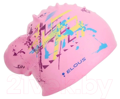 Шапочка для плавания Elous EL006 (геометрия розовый)