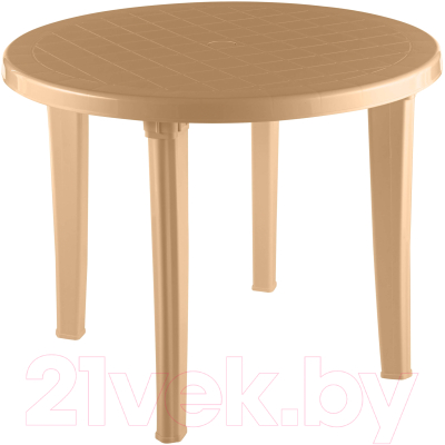 Стол пластиковый Ellastik Plast Элластик Круглый 95x95x74 (бежевый)