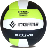 Мяч волейбольный Ingame Active (черный/белый/зеленый) - 