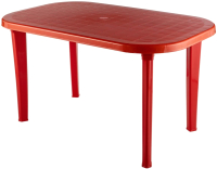 Стол пластиковый Ellastik Plast Овальный 136x82x74 (красный) - 