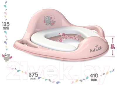 Детская накладка на унитаз Kidwick Шарк / KW130300 (розовый/темно-розовый/белый)