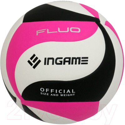 Мяч волейбольный Ingame Fluo (черный/белый/розовый)
