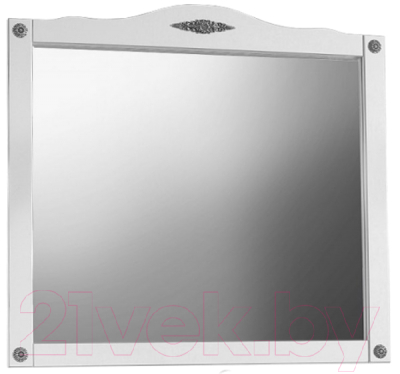 Зеркало Belux Империя В105 (64, белый матовый/патина серебро)