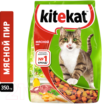 Сухой корм для кошек Kitekat Мясной пир (350г)