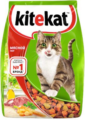 Сухой корм для кошек Kitekat Мясной пир (350г)
