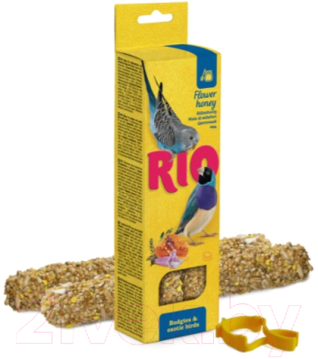 Лакомство для птиц Mealberry RIO палочки для волнистых попугайчиков и экзотов с медом (80г)