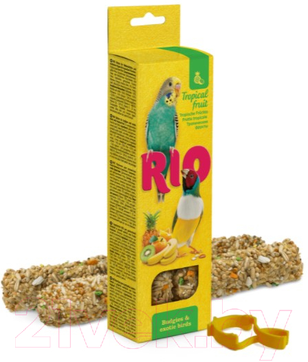 Лакомство для птиц Mealberry RIO палочки для волнистых попугаев и экзотов с троп. фруктами (80г) — фото 2