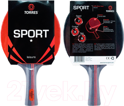 

Ракетка для настольного тенниса Torres, Sport 1 TT0005