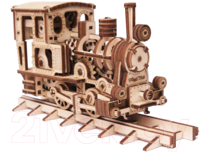 Железная дорога игрушечная Wood Trick Паровозик с рельсами / 1234-49