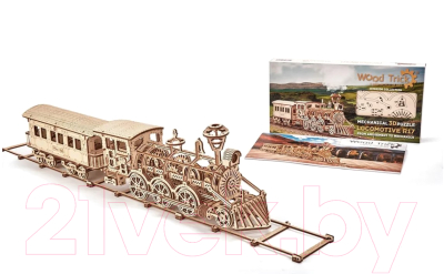 Железная дорога игрушечная Wood Trick Локомотив R17 с рельсами / 1234-R17
