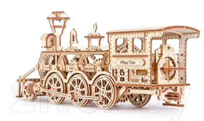 Железная дорога игрушечная Wood Trick Локомотив R17 с рельсами / 1234-R17