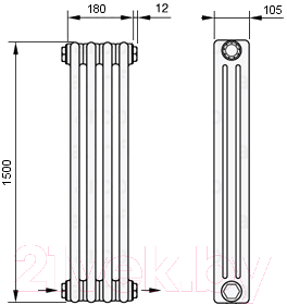 Радиатор стальной Arbonia 3150/4 24 (нижнее подключение, слева-направо)