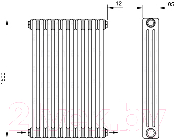 Радиатор стальной Arbonia 3150/10 24 (нижнее подключение, слева-направо)
