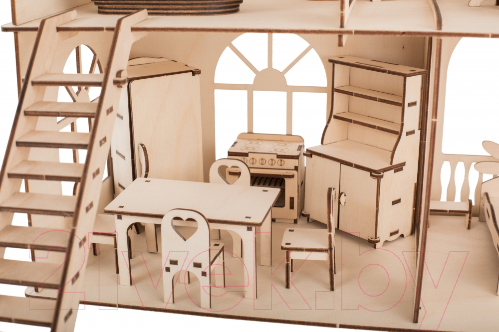 Кукольный домик ХэппиДом Коттедж с мебелью Premium / HK-D010