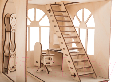 Кукольный домик ХэппиДом Коттедж с мебелью Premium / HK-D010