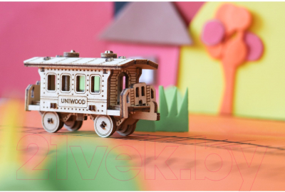 Вагон игрушечный Uniwood Пассажирский вагон / UW30152