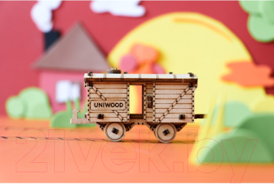 Вагон игрушечный Uniwood Товарный вагон / UW30153