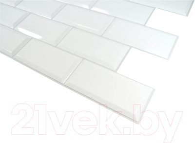 Панель ПВХ Grace Блок белый (966x484x3.5мм)
