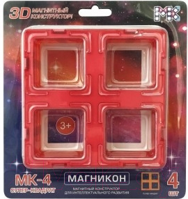 Элемент конструктора Магникон Супер Квадраты / МК-4-СК (4шт)