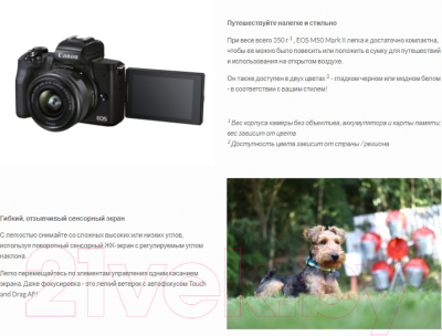 Беззеркальный фотоаппарат Canon EOS M50 Mark II EF-M 15-45mm IS STM Kit / 4728C007 (черный)