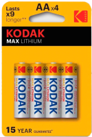 

Комплект батареек Kodak, Max FR6-4BL L91 LITHIUM / Б0046506