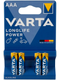 Комплект батареек Varta Longlife ААА 1.5V / 4008496846917 (4шт) - 