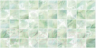 Панель ПВХ Grace Плитка Перламутровая зеленая (964x484x3.5мм)