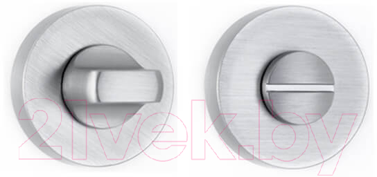Фиксатор дверной защелки VELA Prima WC-Round (белое серебро)
