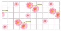 Панель ПВХ Grace Плитка Розовые герберы (955x480x3.5мм) - 
