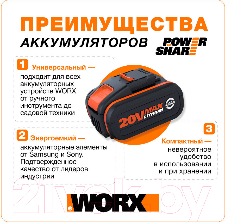 Сабельная пила Worx WX500.9