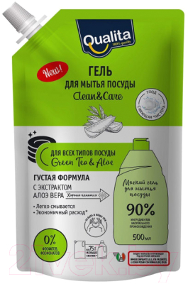 Средство для мытья посуды Qualita Green Tea&Aloe (500мл)