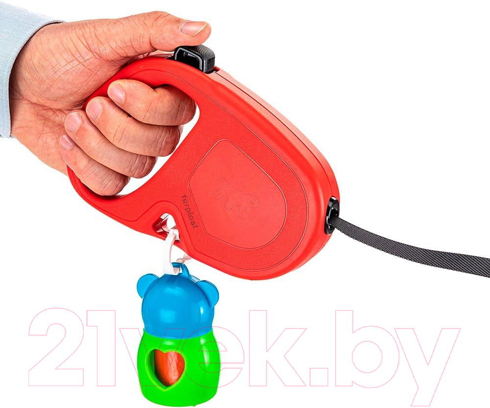Поводок-рулетка Ferplast Flippy One L / 75094222 (лента, красный) — фото 2