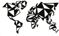 Декор настенный Arthata Геометрическая карта 80x50-B / 057-5 (черный) - 