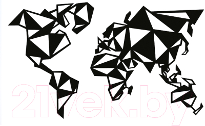 Декор настенный Arthata Геометрическая карта 180x110-B / 057-5 (черный)