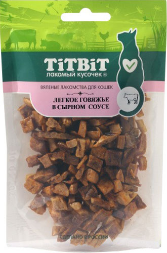 Лакомство для кошек TiTBiT Легкое говяжье в сырном соусе / 19412 (25г)