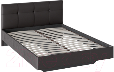Полуторная кровать ТриЯ Элис тип 1 с мягкой обивкой 140x200 темный