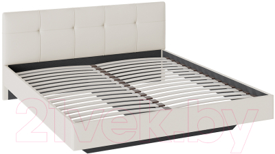 Двуспальная кровать ТриЯ Элис тип 1 с мягкой обивкой 180x200 (светлый)