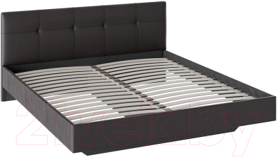 Двуспальная кровать ТриЯ Элис тип 1 с мягкой обивкой 180x200 (темный)