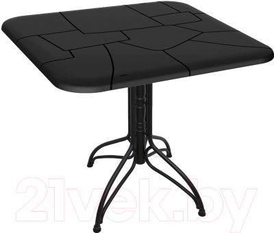 Обеденный стол Sheffilton SHT-TU25/TT30 83x83 (черный муар/черный)