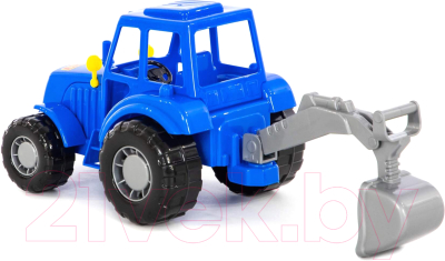 Трактор игрушечный Полесье Мастер с лопатой / 84873 (синий)