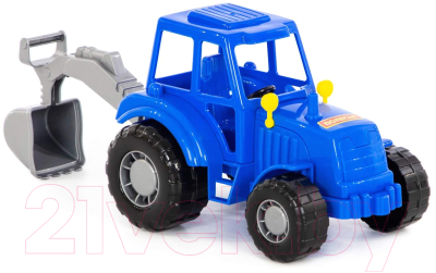 Трактор игрушечный Полесье Мастер с лопатой / 84873 (синий)