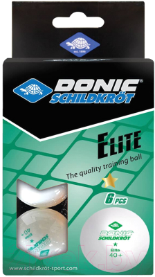 Набор мячей для настольного тенниса Donic Schildkrot Elite (6шт, белый)