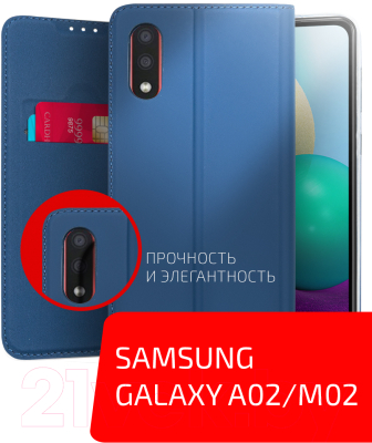 Чехол-книжка Volare Rosso Book для Galaxy A02/M02 (синий)