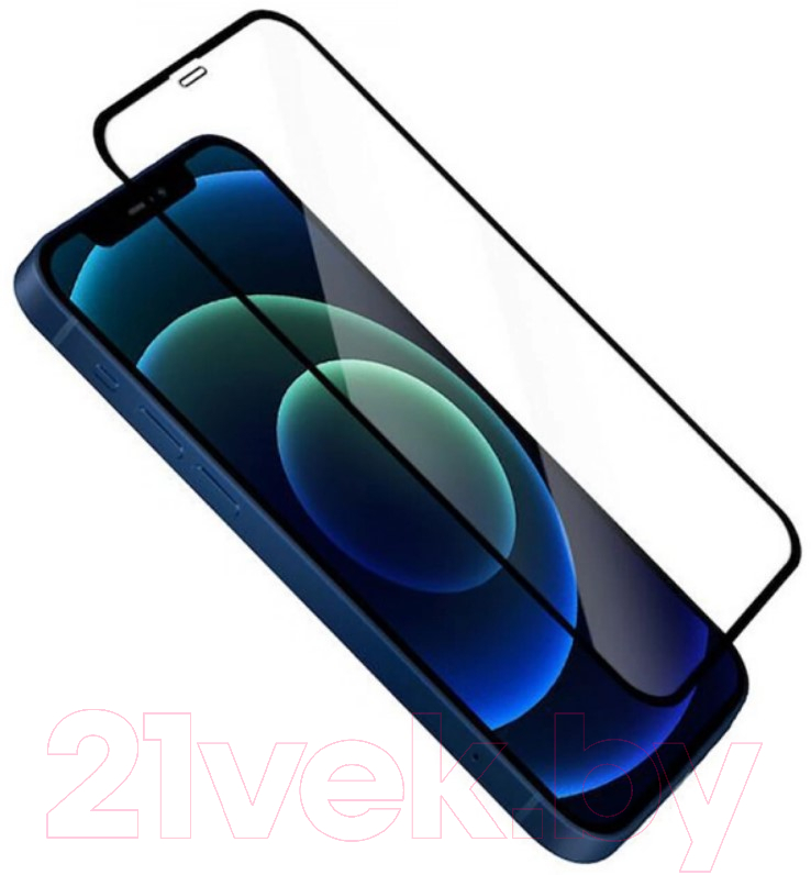 Защитное стекло для телефона Case 3D Rubber для iPhone 12 Mini (черный глянец) — фото 1