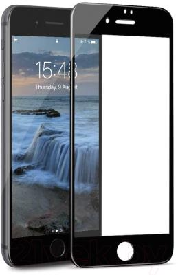 Защитное стекло для телефона Case 3D для iPhone SE 2020 (черный глянец)