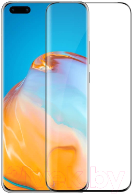 Защитное стекло для телефона Case 3D для Huawei P40 Pro (черный глянец)