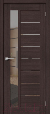 Дверь межкомнатная el'Porta Эко Порта-27 90x200 (Wenge Veralinga/Mirox Grey)