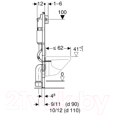 Изображение товара Унитаз подвесной с инсталляцией Creavit Terra TP325-51CB00E-0000 + KC2203.01.0000E + 458.128.21.1