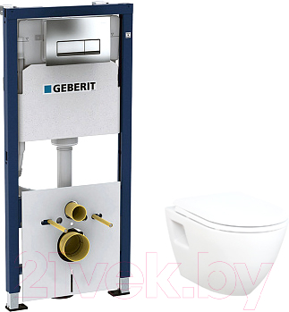 Изображение товара Унитаз подвесной с инсталляцией Creavit Terra TP325-51CB00E-0000 + KC2203.01.0000E + 458.128.21.1