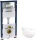 Миниатюра изображения товара Унитаз подвесной с инсталляцией Creavit Terra TP325-51CB00E-0000 + KC2203.01.0000E + 458.128.21.1